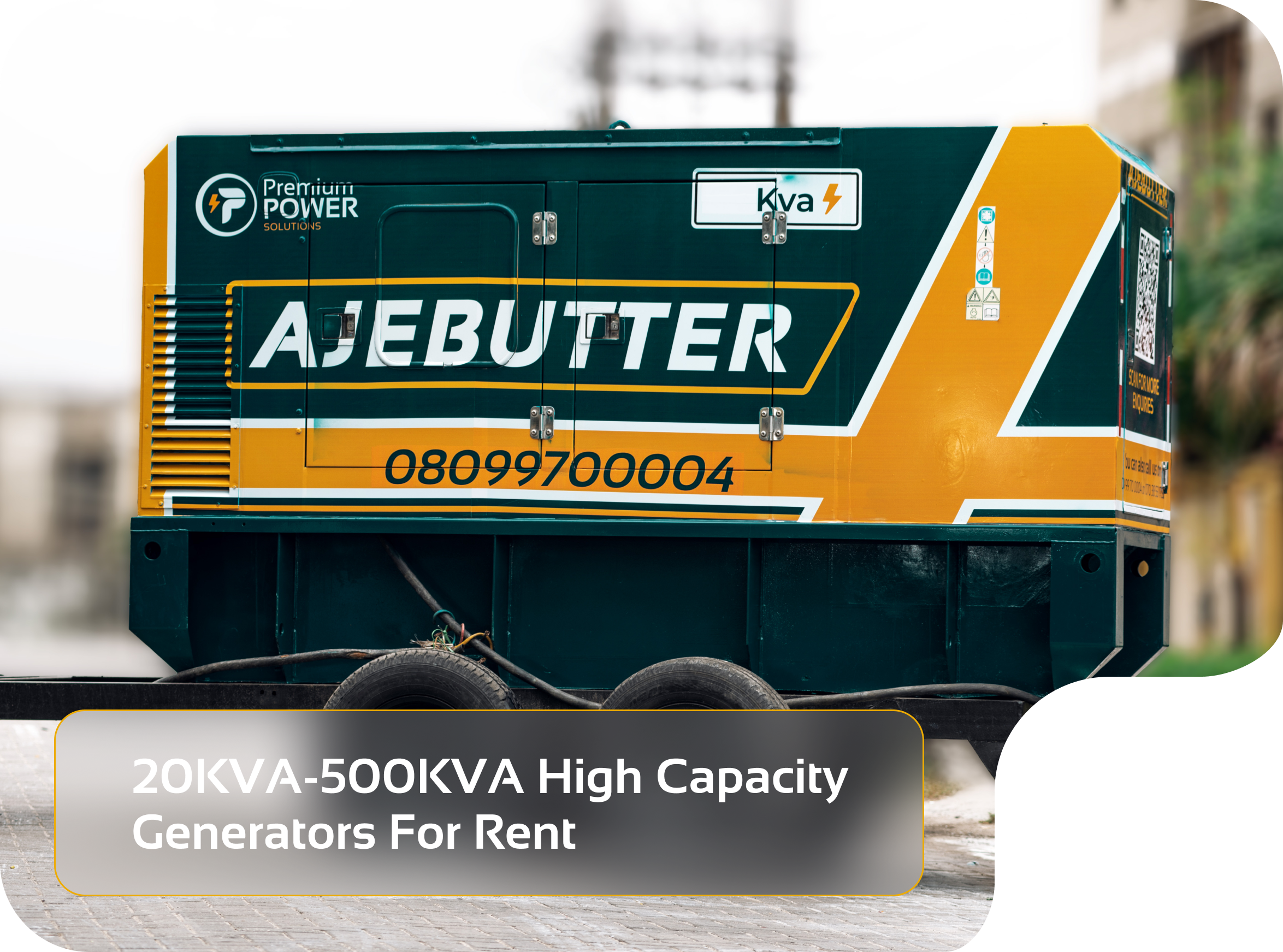 20KVA-500KVA High Capacity Generators For Rent